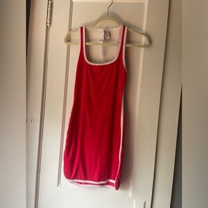 Red urban outfitters terry cloth dress